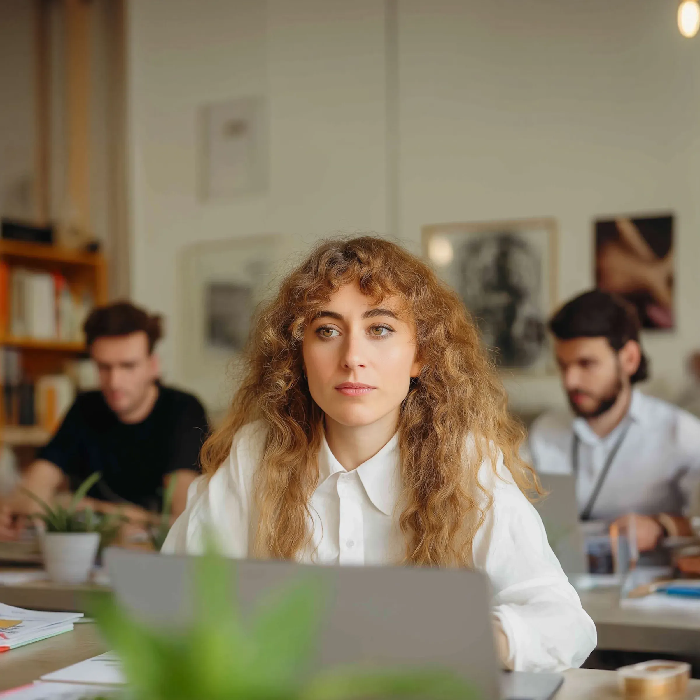 A focused team working in a contemporary studio